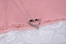 Load image into Gallery viewer, 10K White Gold/Platinum Vintage Diamond Heart Pendant/Necklace