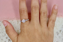 Load image into Gallery viewer, Antique 14K White Gold Flower Cluster Diamond Ring