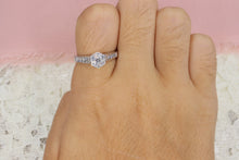 Load image into Gallery viewer, Antique 14K White Gold Flower Cluster Diamond Ring