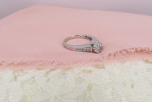 Load image into Gallery viewer, Antique 14K White Gold Flower Cluster Diamond Ring