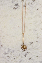 Load image into Gallery viewer, 10K Rose Gold Victorian Seed Pearl and Ruby Lavalier Floral Necklace
