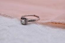 Load image into Gallery viewer, EGL Certified Custom Princess Cut Diamond Engagement Ring 0.34cts Center