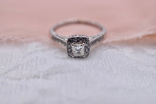 Load image into Gallery viewer, EGL Certified Custom Princess Cut Diamond Engagement Ring 0.34cts Center