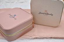 Load image into Gallery viewer, Champagne & Pink Leatherette Jewelry Travel Zip Up Case
