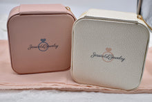 Load image into Gallery viewer, Champagne & Pink Leatherette Jewelry Travel Zip Up Case