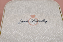 Load image into Gallery viewer, Champagne & Pink Leatherette Jewelry Travel Zip Up Case