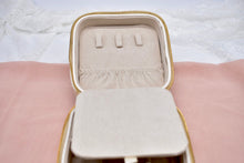Load image into Gallery viewer, Champagne & Pink Leatherette Jewelry Travel Zip Up Case
