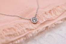Load image into Gallery viewer, 0.52cts 14K White Gold Solitaire Diamond Bezel Necklace