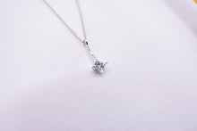 Load image into Gallery viewer, 0.30cts 14K White Gold Solitaire Diamond Minimalist Bar Necklace