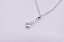 Load image into Gallery viewer, 0.30cts 14K White Gold Solitaire Diamond Minimalist Bar Necklace