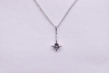 Load image into Gallery viewer, 0.30cts 14K White Gold Solitaire Diamond Minimalist Bar Necklace
