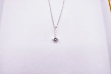 Load image into Gallery viewer, 0.30cts 14K White Gold Solitaire Diamond Minimalist Bar Necklace