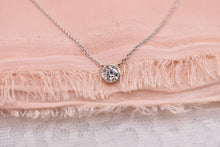 Load image into Gallery viewer, 0.52cts 14K White Gold Solitaire Diamond Bezel Necklace