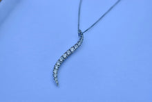 Load image into Gallery viewer, 14K White Gold Vintage Diamond Statement Drop Swirl Necklace