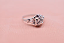 Load image into Gallery viewer, Vintage 18K White Gold Art Deco Old European Diamond Engagement Ring