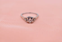 Load image into Gallery viewer, Vintage 18K White Gold Art Deco Old European Diamond Engagement Ring