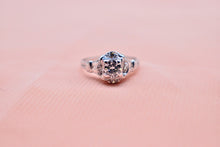 Load image into Gallery viewer, Vintage 18K White Gold Art Deco Old European Diamond Engagement Ring