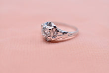 Load image into Gallery viewer, Vintage 18K White Gold Art Deco Old European Diamond Engagement Ring