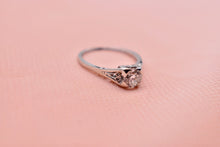 Load image into Gallery viewer, Vintage 18K White Gold Art Deco Old European Cut Diamond Engagement Ring