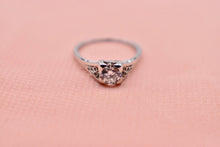 Load image into Gallery viewer, Vintage 18K White Gold Art Deco Old European Cut Diamond Engagement Ring