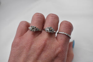 Reserved Listing for Three Items Platinum 1.20cts Old European Cut Diamond Ring, Art Deco Diamond Band, & Illusion Art Deco Diamond Ring
