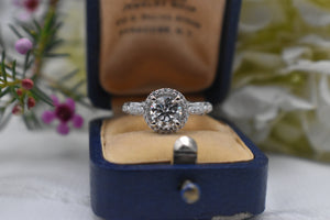 Custom Made Diamond Halo Engagement Ring