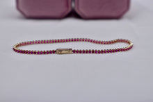 Load image into Gallery viewer, 14K Yellow Gold 2.64cts Vintage Round Ruby Minimalist Layering Link Bracelet
