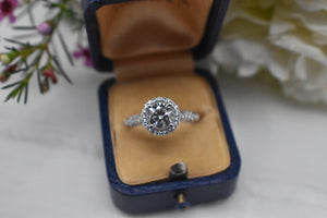 Custom Made Diamond Halo Engagement Ring