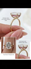 Load image into Gallery viewer, Custom Made 14 Karat Yellow Gold Natural GIA Certified 1.50cts Emerald Cut Diamond Ring With Ruby Accent Stoned
