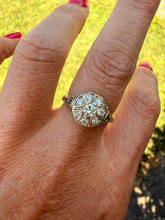 Load image into Gallery viewer, Reserved Listing 18K White Gold 0.50cts Art Deco Halo Cluster Diamond Ring

