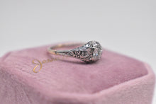 Load image into Gallery viewer, Reserved Listing 18K White Gold Art Deco Old European Cut Diamond Filigree Engagement Ring
