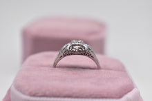 Load image into Gallery viewer, Reserved Listing 18K White Gold Art Deco Old European Cut Diamond Filigree Engagement Ring
