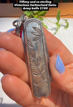 Load image into Gallery viewer, Reserved Listing Three Items Vintage Sterling Silver Cowbell Pendant, 875 Silver Ussr Spoon and Sterling Silver T&amp;Co Swiss Army Tool
