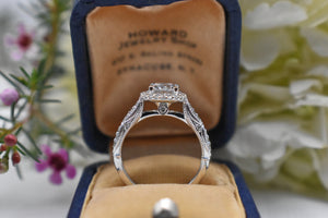 Custom Made Diamond Halo Engagement Ring
