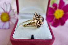 Load image into Gallery viewer, Reserved Listing First Payment Victorian 14K Gold Old Mine Diamond &amp; Sapphire Enamel Ring
