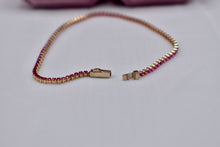 Load image into Gallery viewer, 14K Yellow Gold 2.64cts Vintage Round Ruby Minimalist Layering Link Bracelet
