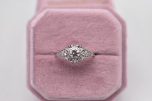 Load image into Gallery viewer, Reserved Listing 18K White Gold Art Deco Old European Cut Diamond Filigree Engagement Ring

