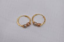 Load image into Gallery viewer, Vintage High End 22K Three Toned Hoop Earrings
