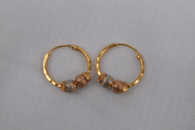 Load image into Gallery viewer, Vintage High End 22K Three Toned Hoop Earrings
