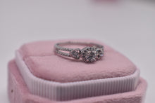 Load image into Gallery viewer, Reserved Listing Sterling Silver Vintage Inspired Halo Engagement Ring
