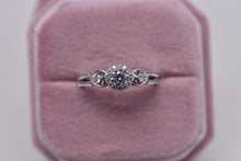 Load image into Gallery viewer, Reserved Listing Sterling Silver Vintage Inspired Halo Engagement Ring

