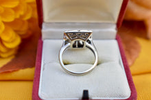 Load image into Gallery viewer, 14K White Gold Vintage Art Deco Geometric Square Shape Diamond Ring
