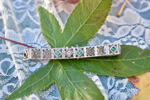 Load image into Gallery viewer, Vintage Art Deco Platinum Emerald &amp; Diamond Filigree Bracelet
