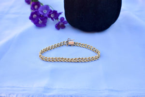 Two Items Vintage 14K Yellow Gold Double Rope Bracelet & Sapphire and Diamond Bracelet