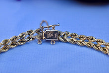 Load image into Gallery viewer, Two Items Vintage 14K Yellow Gold Double Rope Bracelet &amp; Sapphire and Diamond Bracelet
