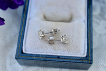 Load image into Gallery viewer, 14K White Gold Vintage Old European Cut Diamond Screw Back Stud Earrings
