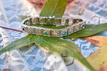 Load image into Gallery viewer, Vintage Art Deco Platinum Emerald &amp; Diamond Filigree Bracelet
