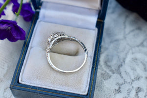 Vintage 18K White Gold Art Deco Octagon Old European Cut Diamond Ring