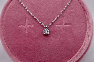 Tiffany & Co Platinum Single Diamond Minimalist Necklace