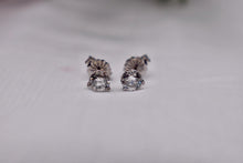 Load image into Gallery viewer, 14K White Gold Round Diamond Push Back Martini Stud Earrings 0.90cts
